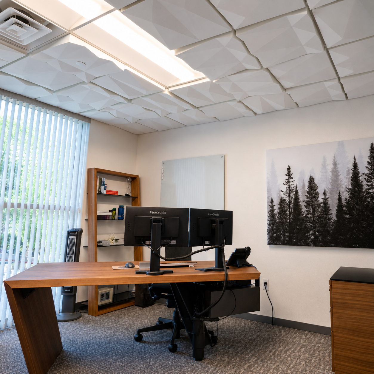 Crown And Offset Diamond Designer Acoustic Ceiling