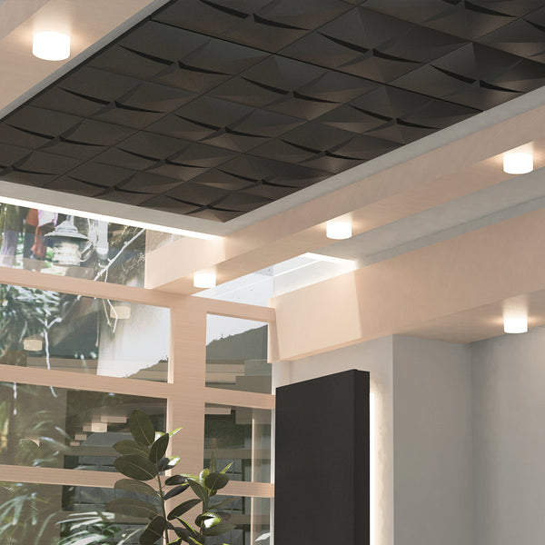 Designer Starburst Acoustic Panel Ceiling Installation