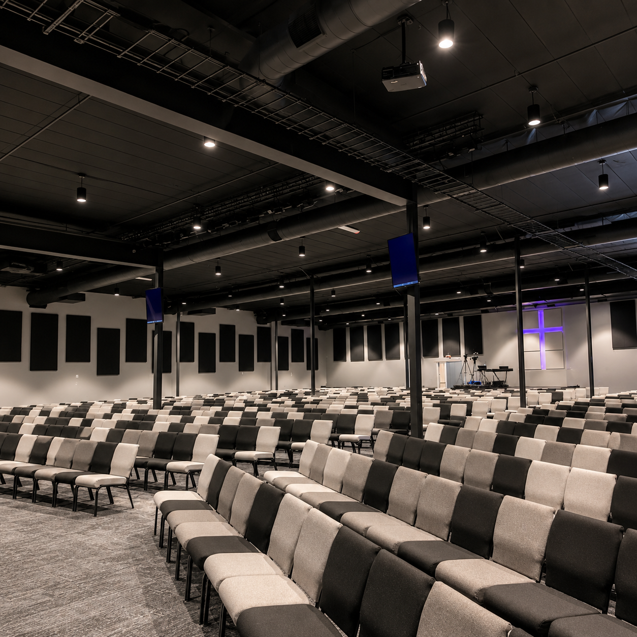 Acoustic Panels Installed In A Church