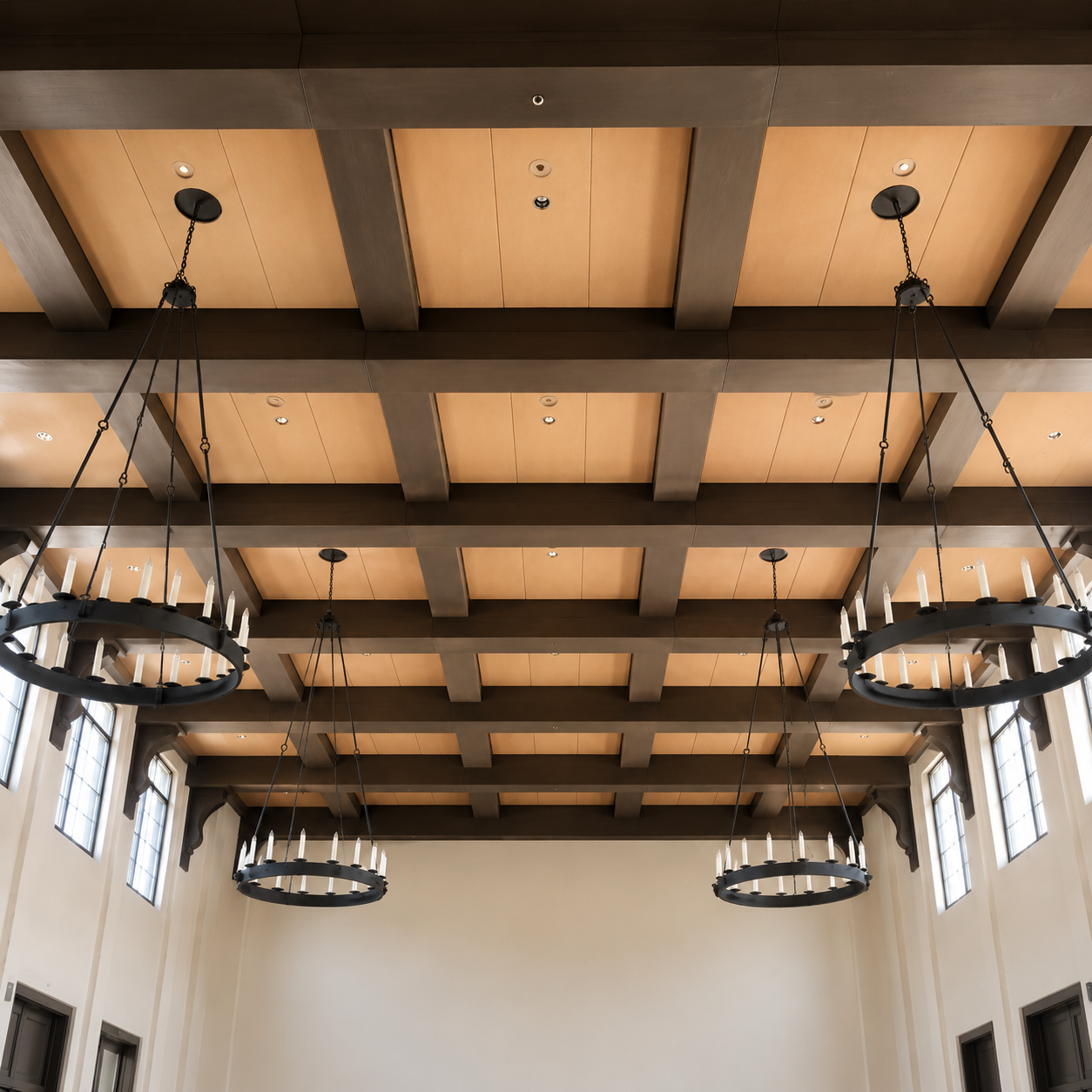 Brown Coated Sound Dampening Panels