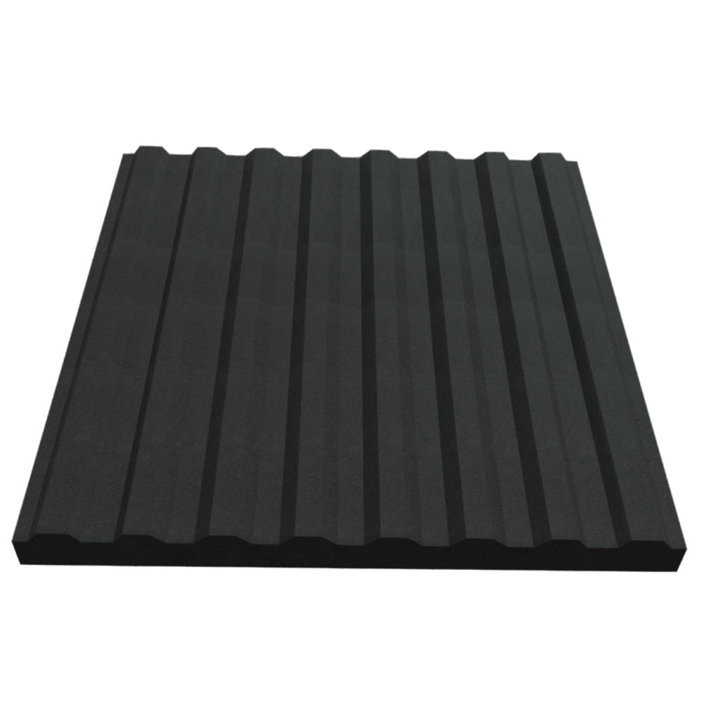 Corrugated Designer Acoustic Tile In Obsidian Color