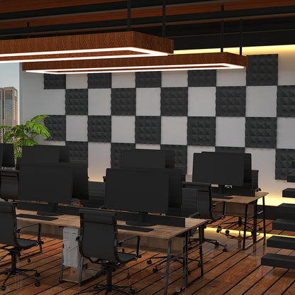 Petal designer acoustic panel in Obsidian™ rendered in an office environment.