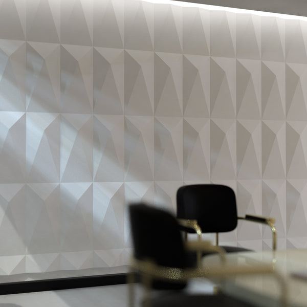 Designer Offset Diamond Acoustic Panel Wall Installation